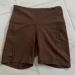 Women's Brown High-Waisted Shorts